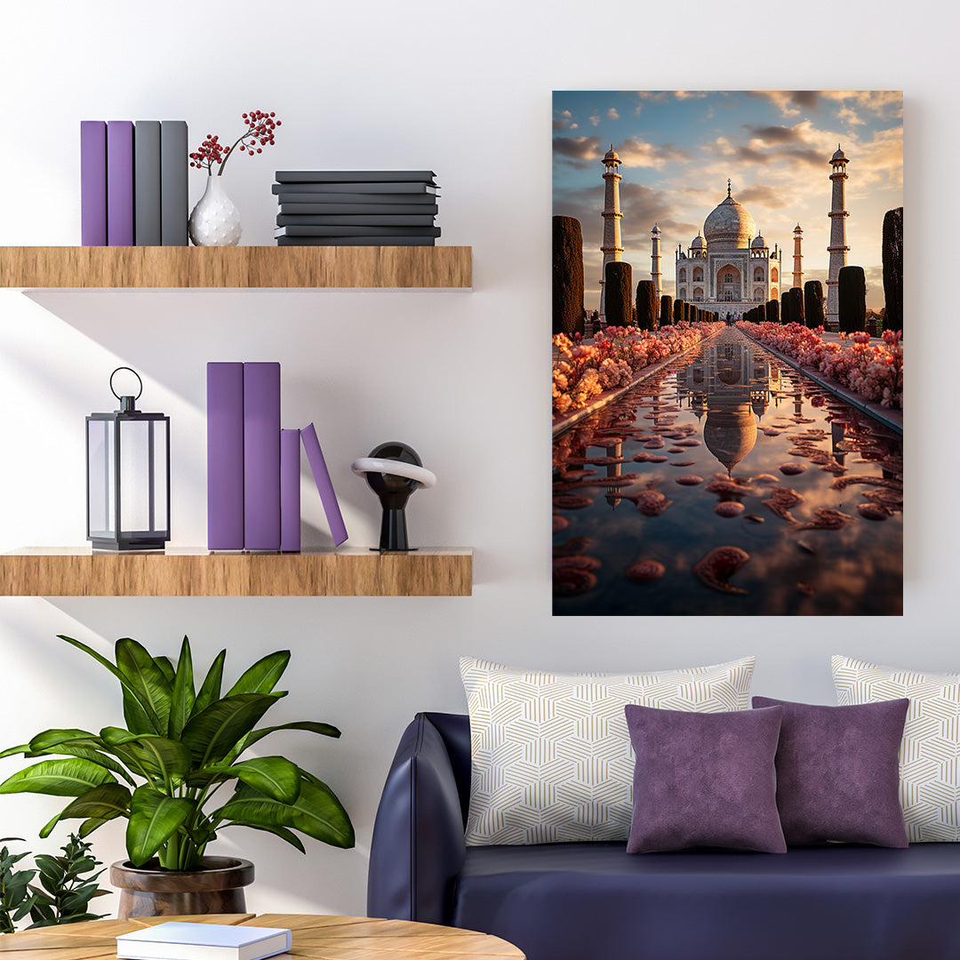 Taj Mahal Golden Hour | Travel Canvas Poster