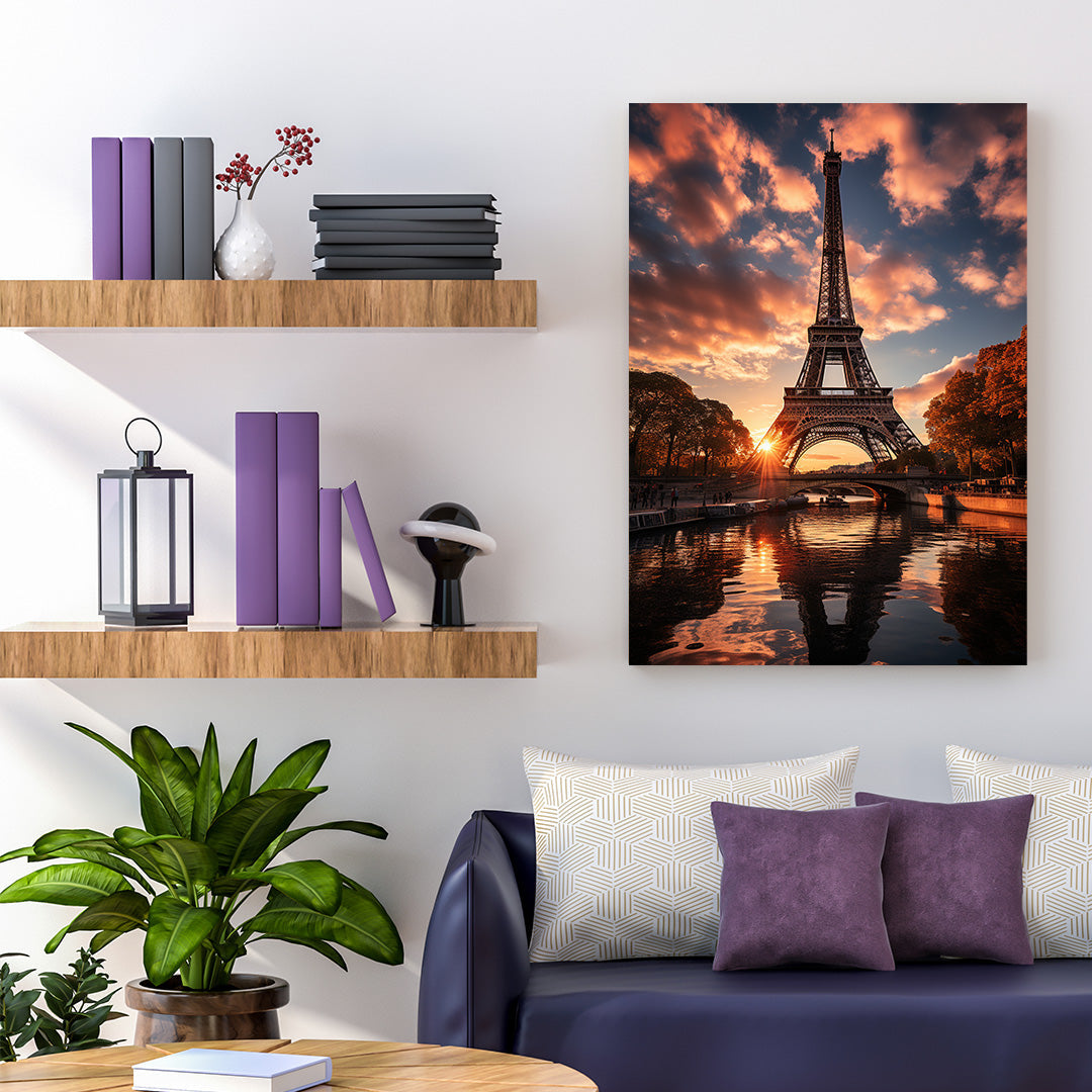 Golden Hour at Eiffel Tower | Travel Canvas Poster