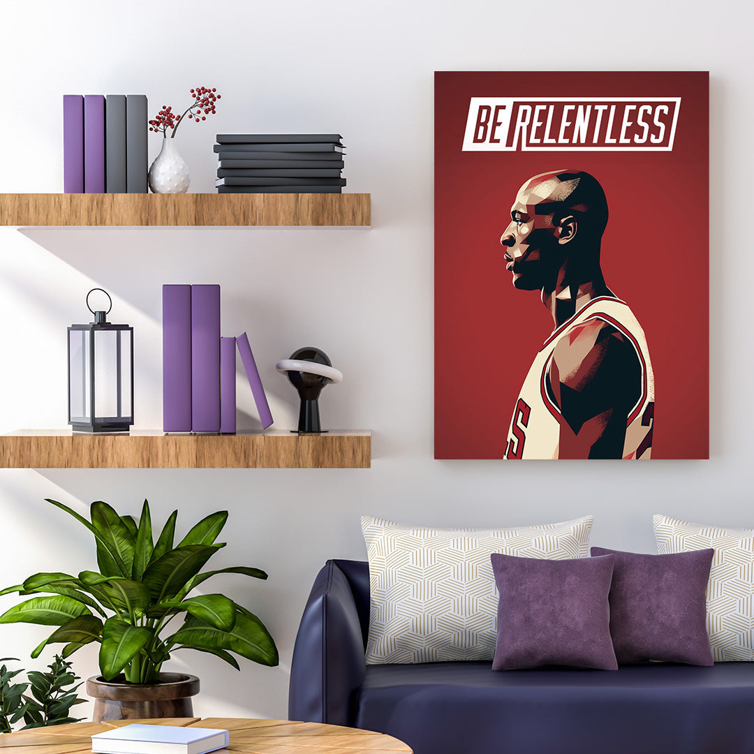 Michael Jordan: Flight in Red | Basketball Canvas Poster