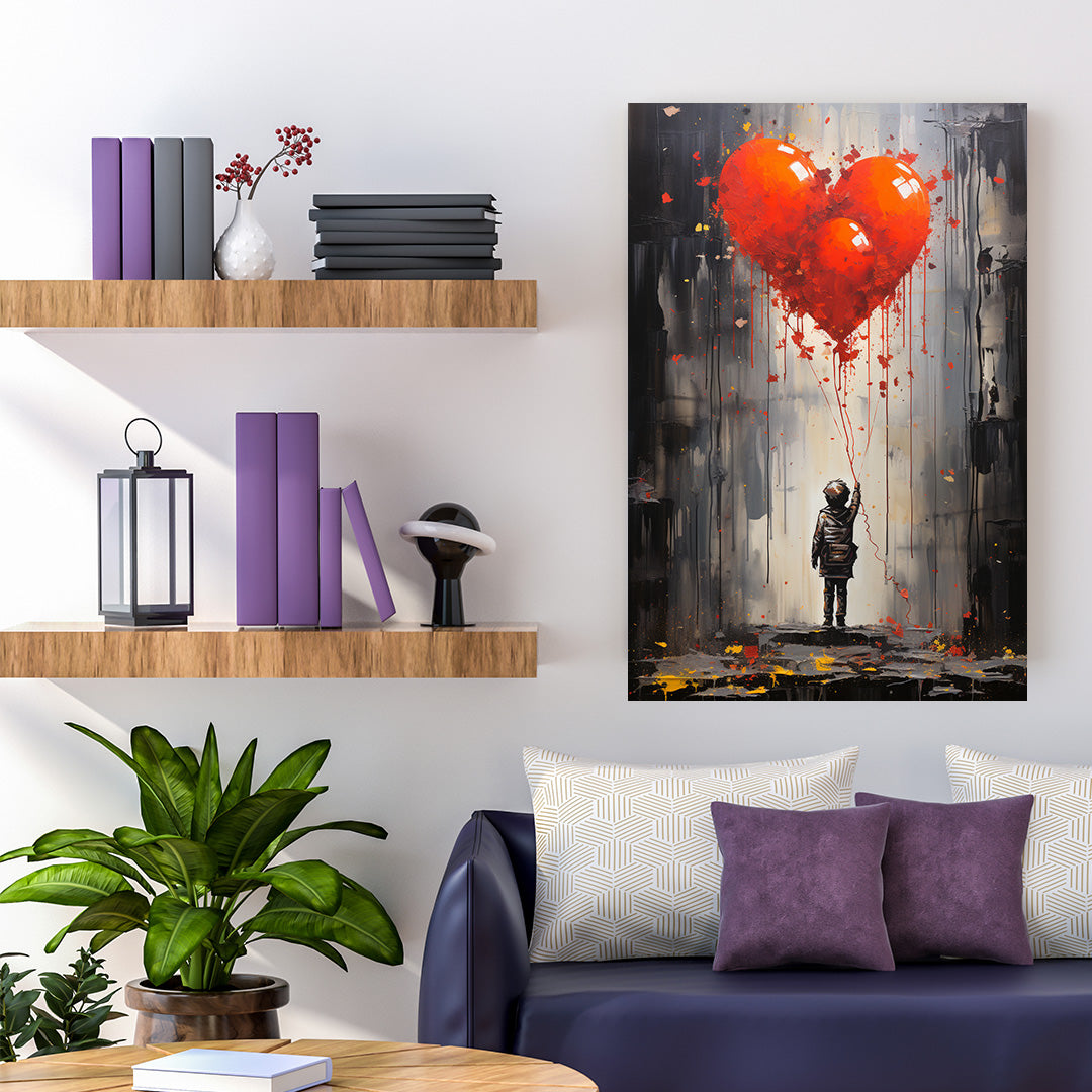 Heartstrings of the City - Banksy Style | Art Canvas Poster