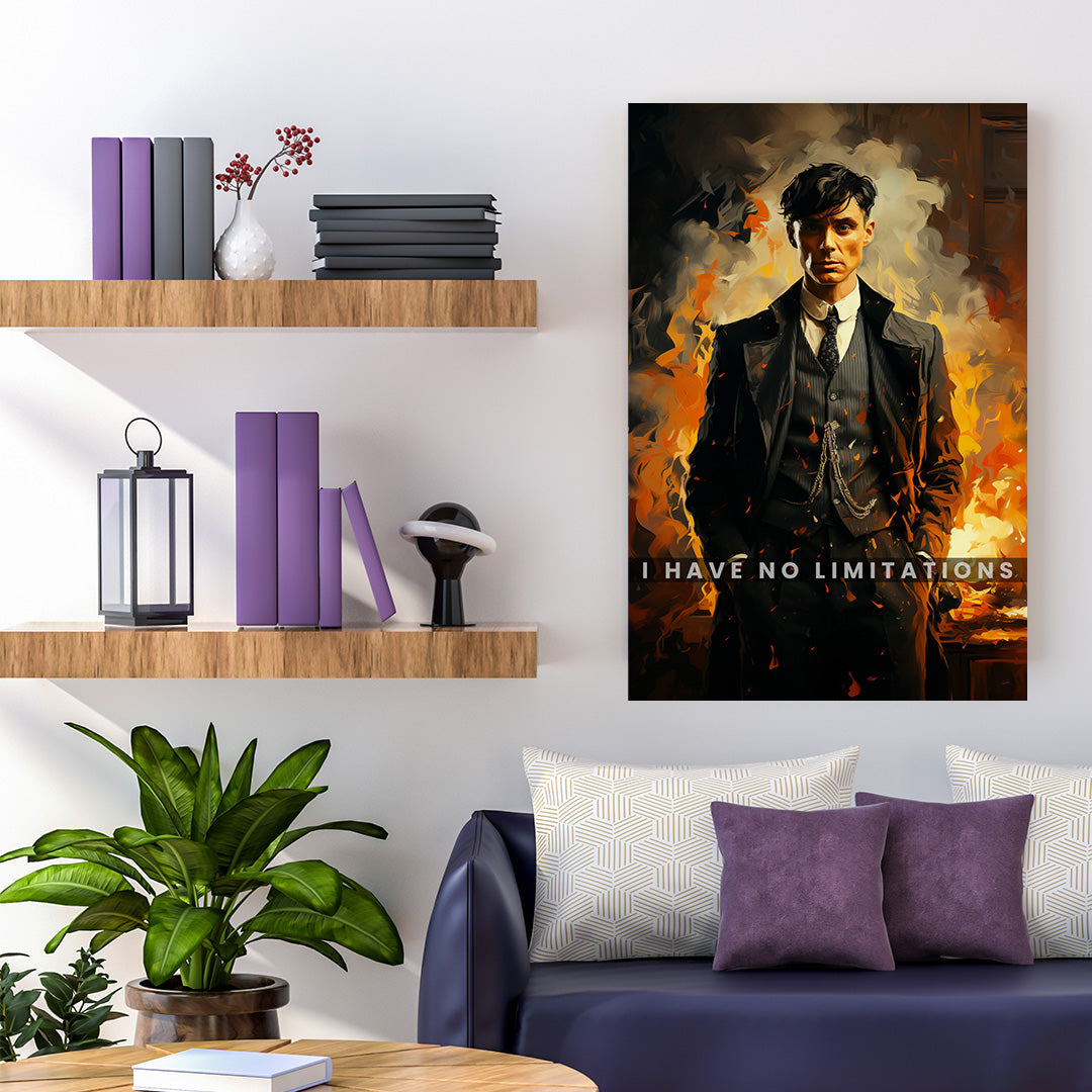 Tommy Shelby: Flames of Birmingham | Peaky Blinder | Movies & Shows Canvas Poster