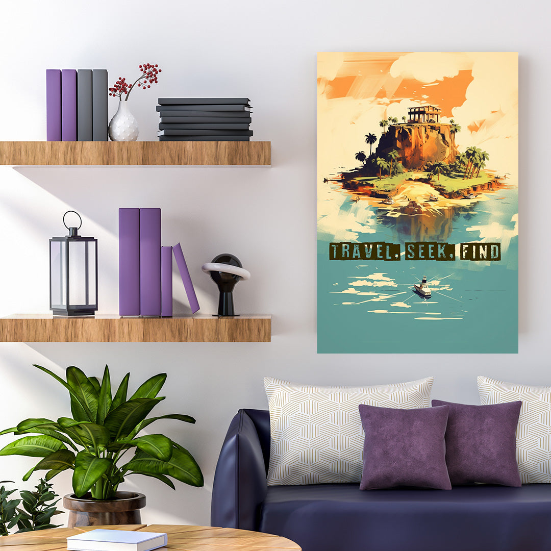 Island Escape: Solitude by the Shore | Travel Canvas Poster