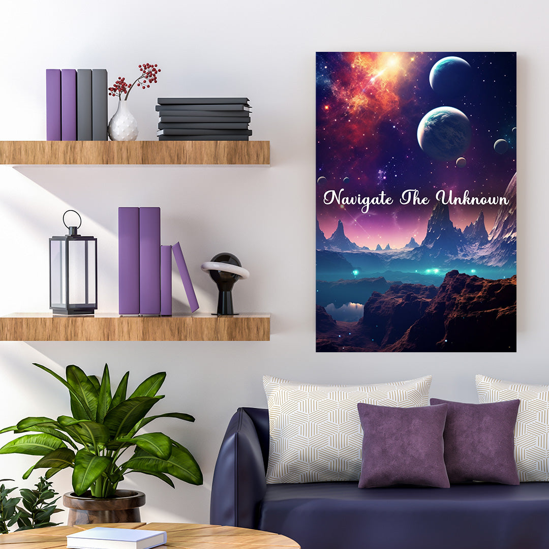 Stellar Panorama: The Cosmic Oasis | Space Canvas Poster