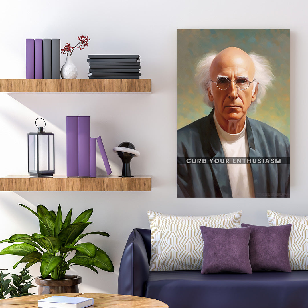 Larry David Portrait | Curb Your Enthusiasm | Movies & Shows Canvas Poster