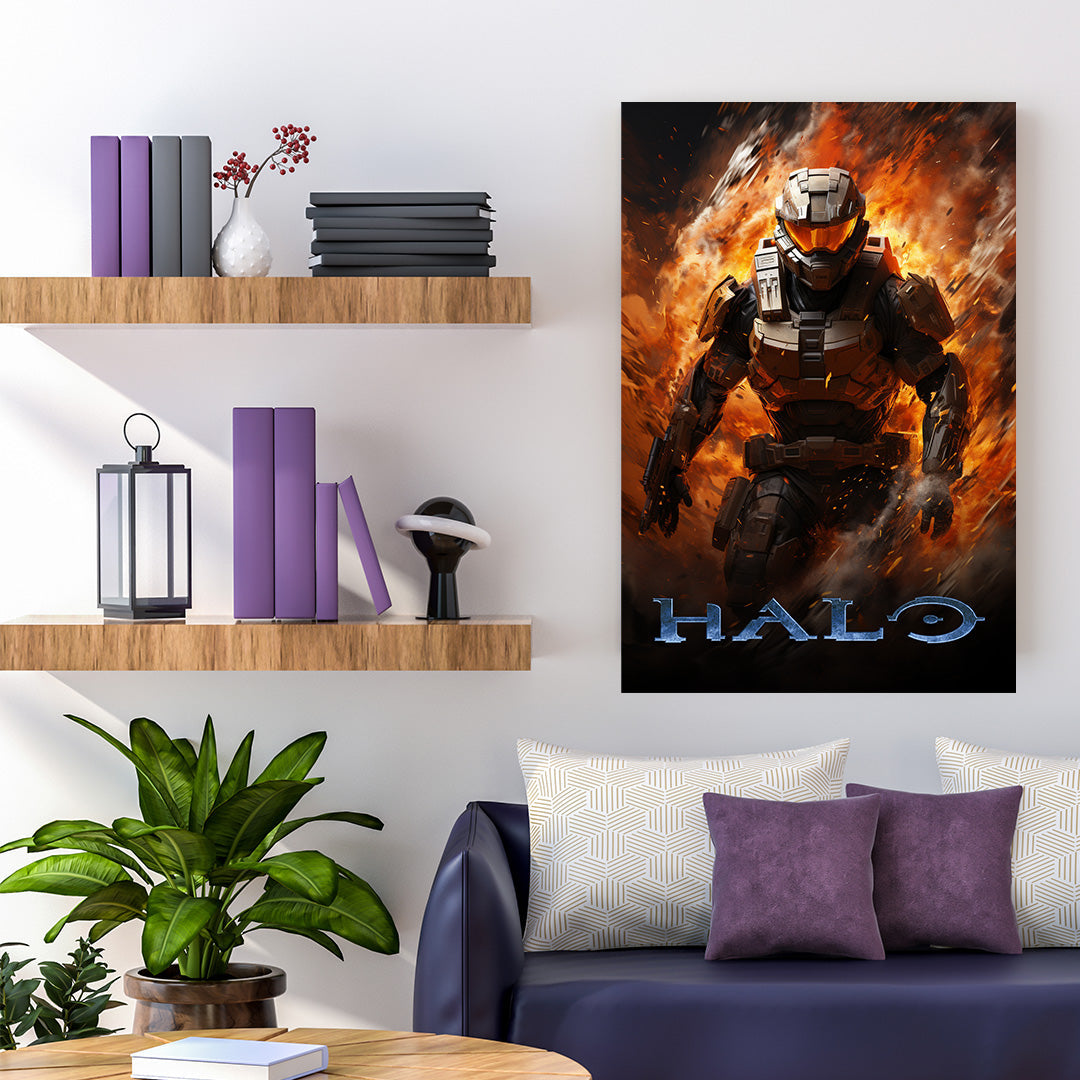 Halo: Master Chief's Blaze of Glory | Gaming Canvas Poster