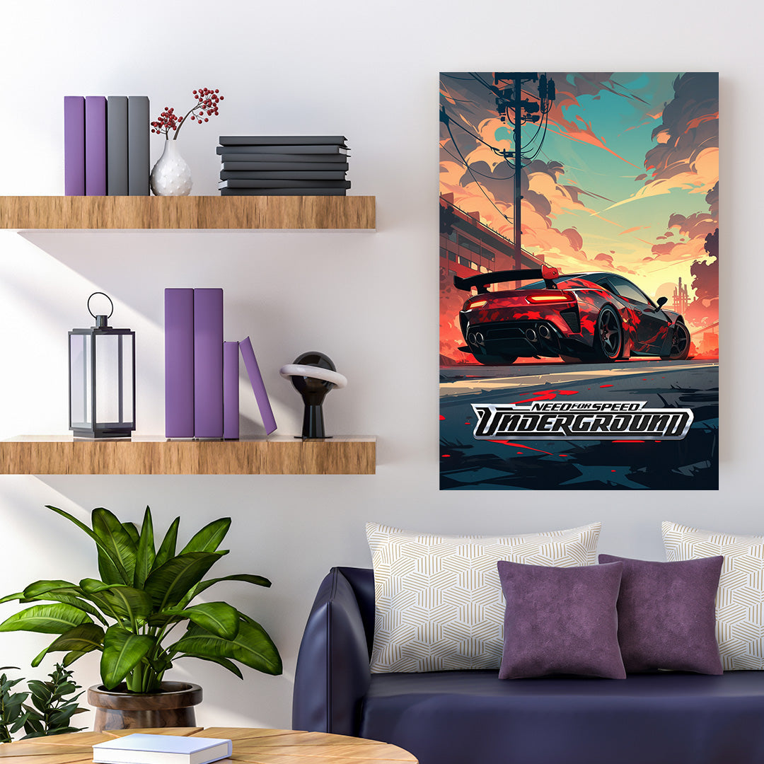 Need For Speed: Urban Sunset Racer | Gaming Canvas Poster