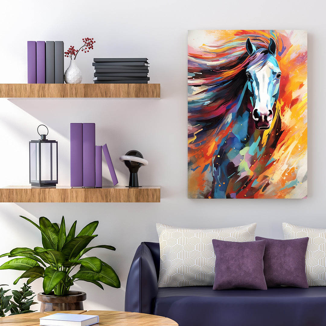 Vibrant Velocity: The Horse's Spirit | Animal Canvas Poster