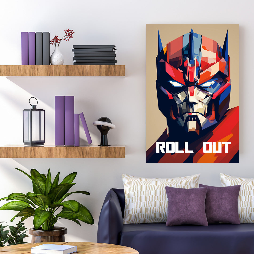 Polygonal Optimus: The Autobot Leader | Transformers | Movies & Shows Canvas Poster