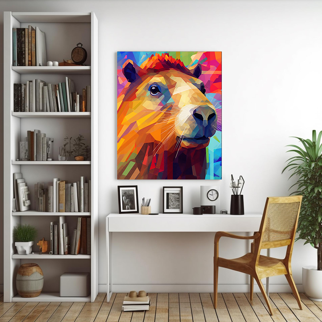 Kaleidoscopic Capybara | Animal Canvas Poster