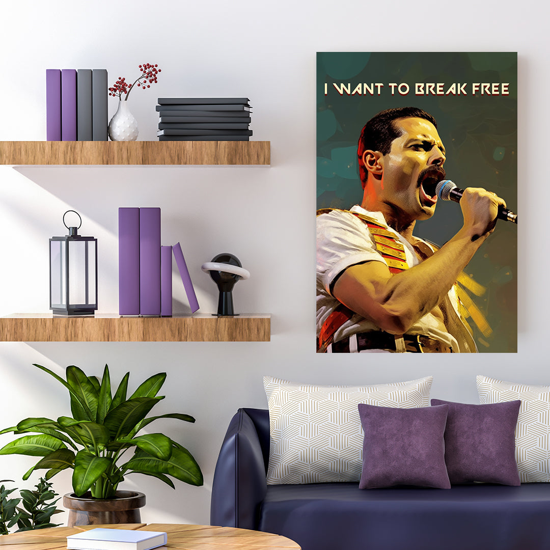 Freddie Mercury: Queen's Golden Voice | Music Canvas Poster