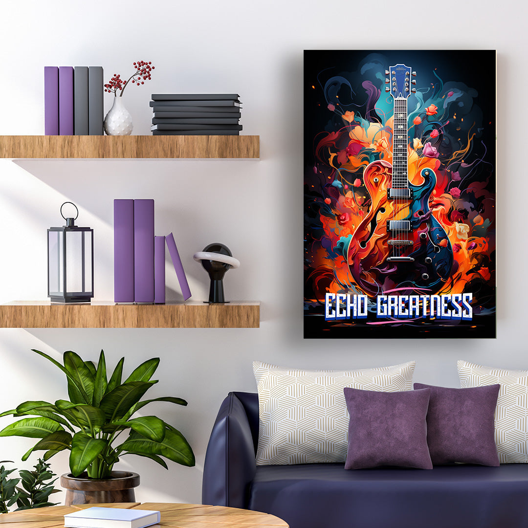 Euphonic Flames: The Guitar's Passion | Music Canvas Poster