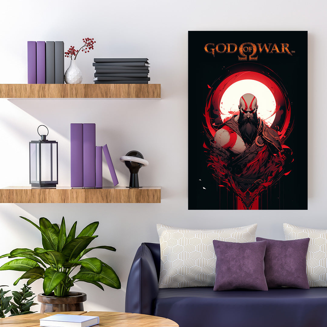 God of War: Kratos' Crimson Fury | Gaming Canvas Poster