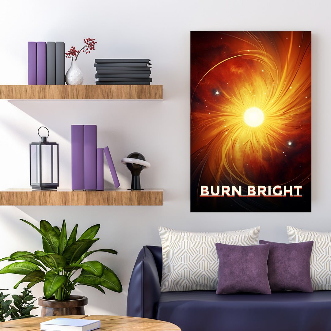 Celestial Radiance: The Golden Nebula | Space Canvas Poster