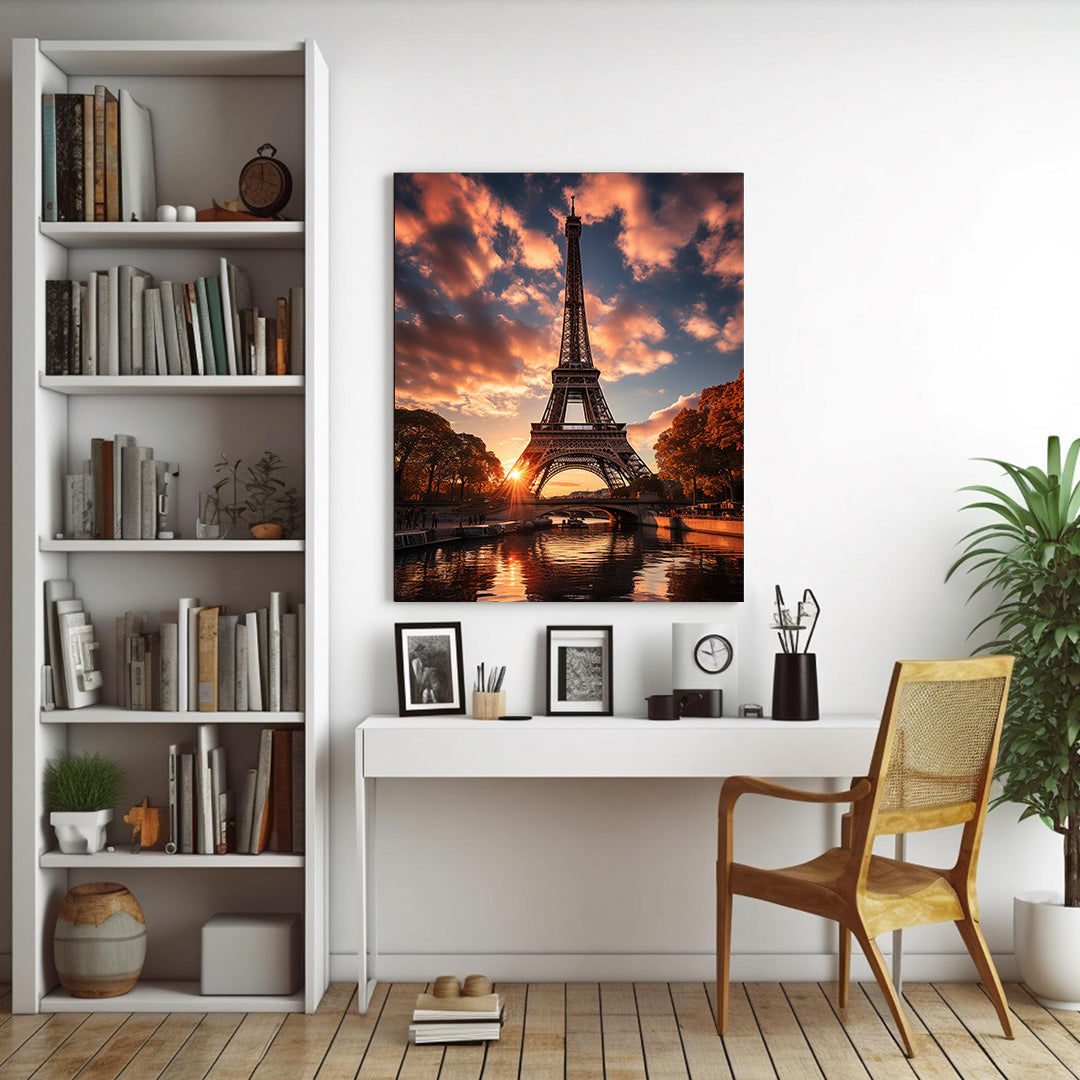 Golden Hour at Eiffel Tower | Travel Canvas Poster