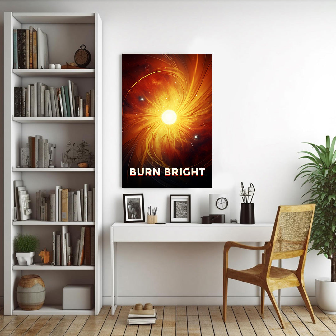 Celestial Radiance: The Golden Nebula | Space Canvas Poster