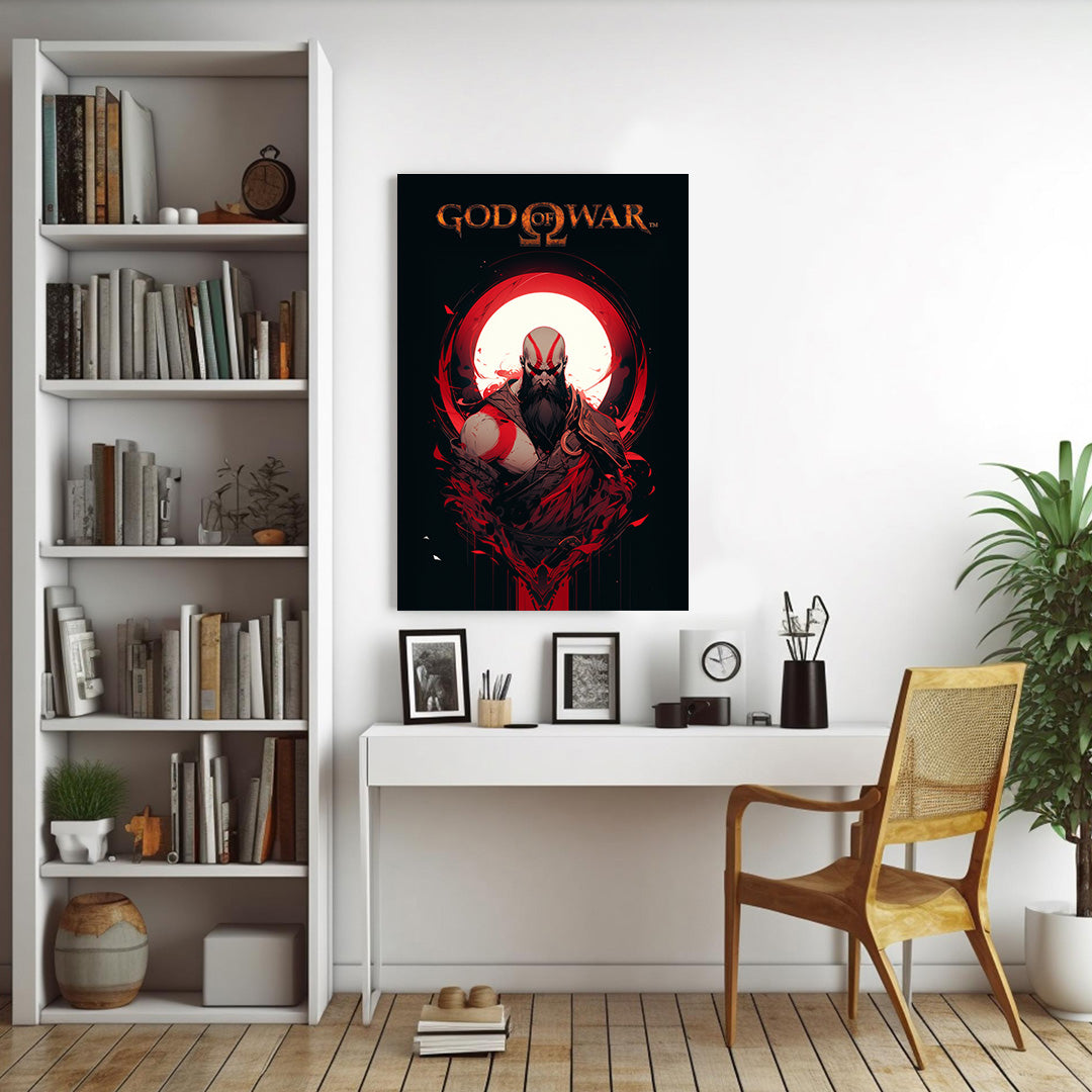 God of War: Kratos' Crimson Fury | Gaming Canvas Poster