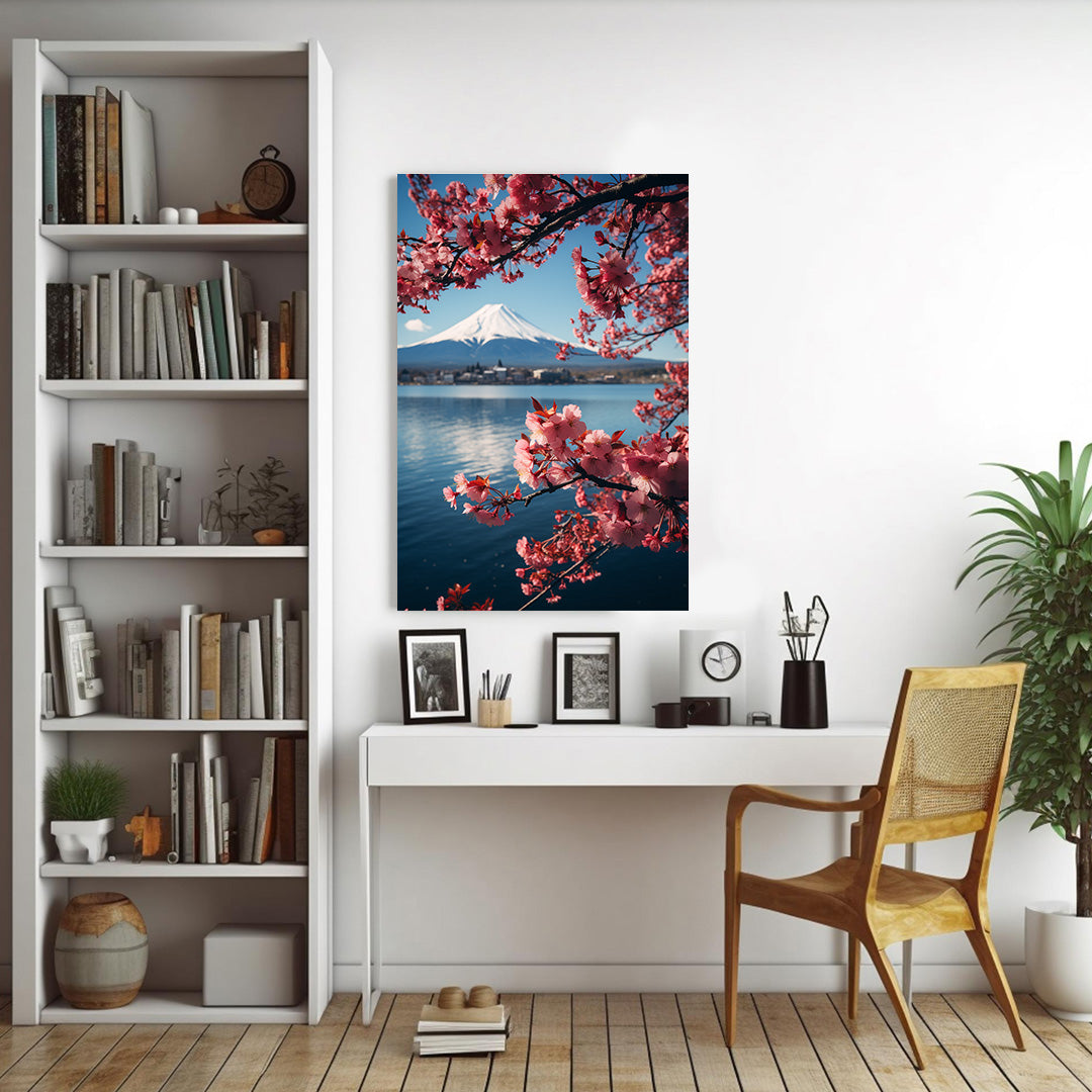 Mount Fuji in Spring Bloom | Travel Canvas Poster