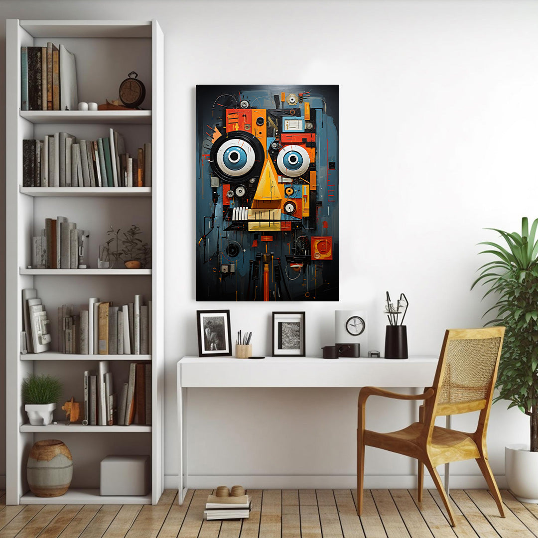 Technicolor Mech - Jean-Michel Basquiat Style | Art Canvas Poster