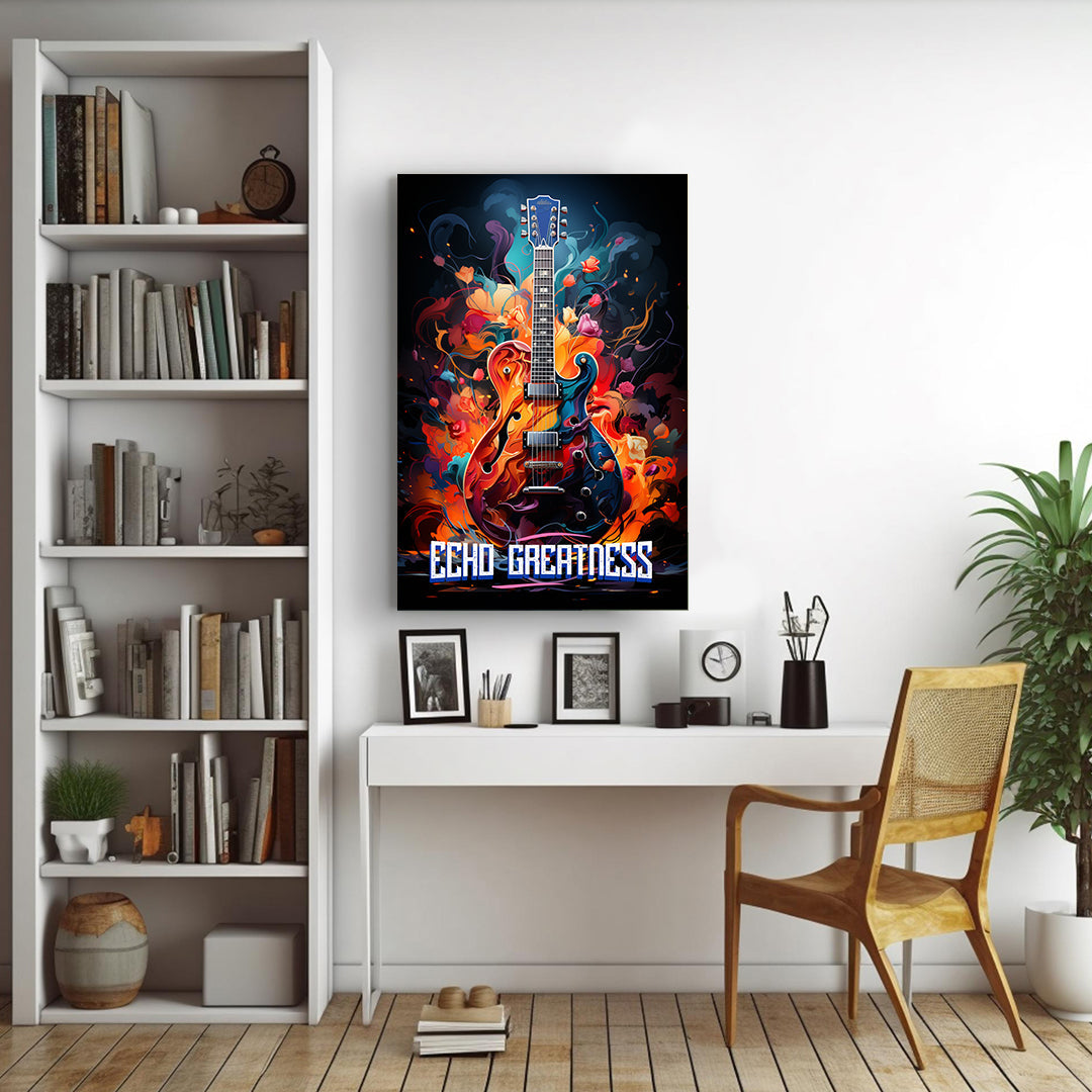 Euphonic Flames: The Guitar's Passion | Music Canvas Poster