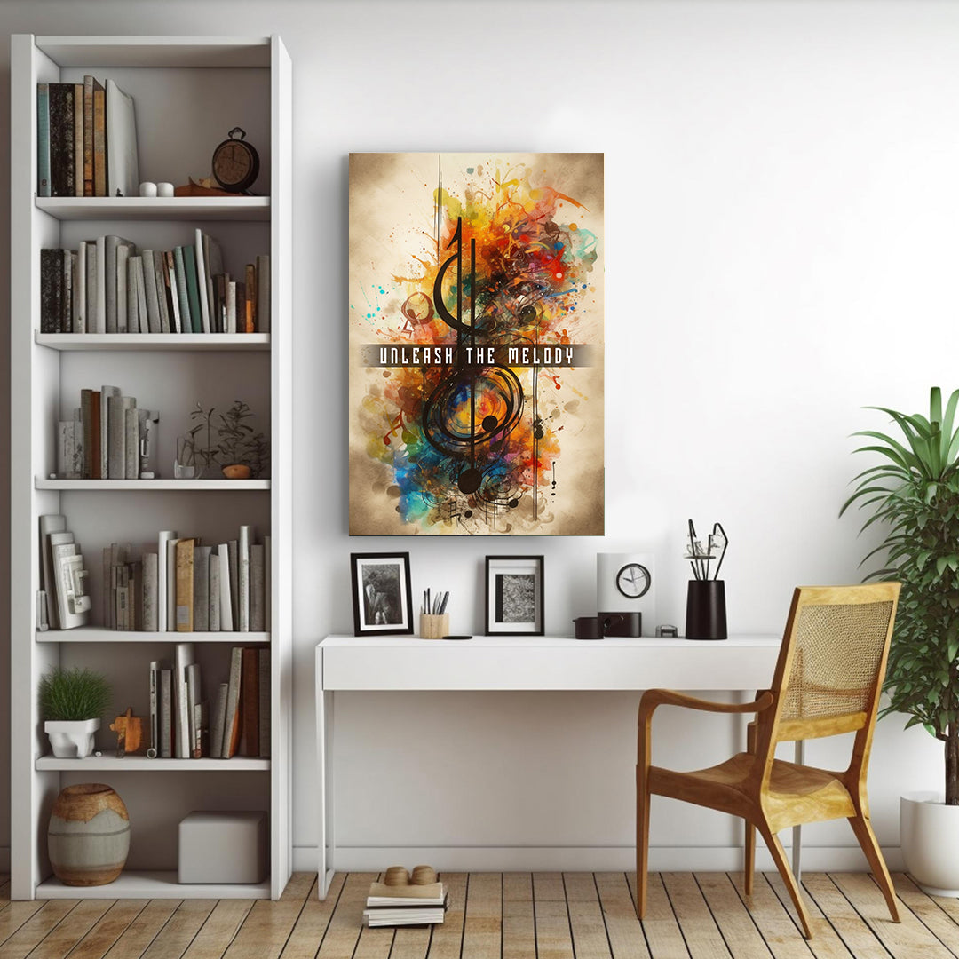 Symphonic Splatter: A Harmonious Fusion | Music Canvas Poster