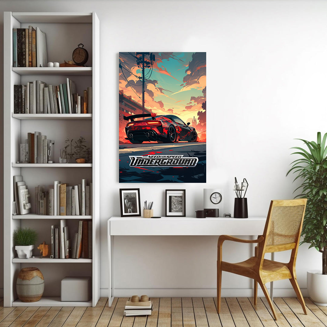 Need For Speed: Urban Sunset Racer | Gaming Canvas Poster