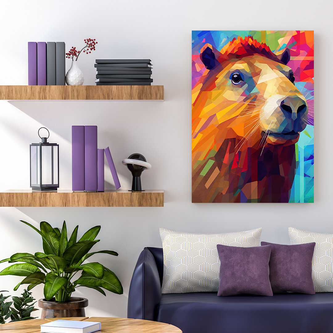 Kaleidoscopic Capybara | Animal Canvas Poster