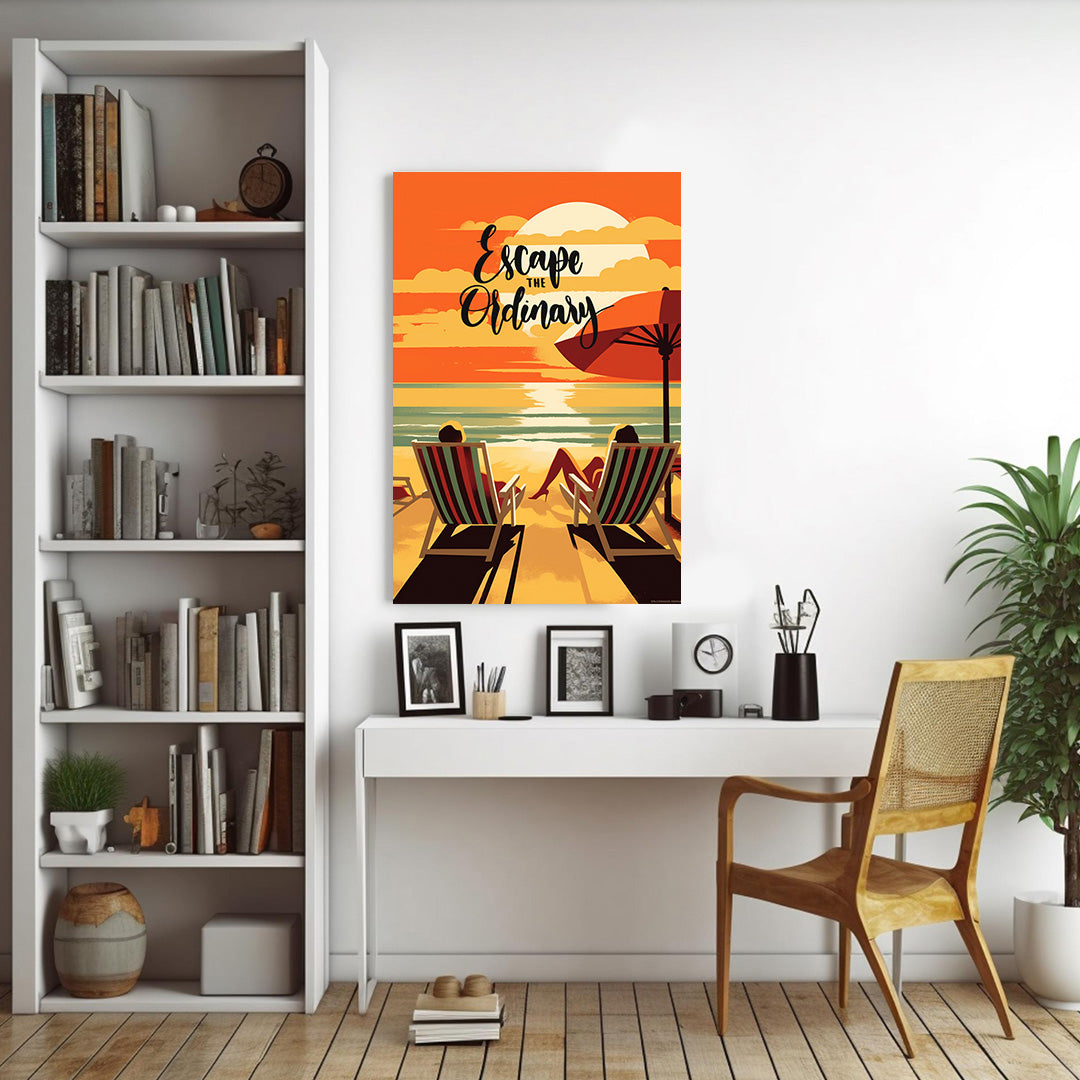 Beach Bliss: Golden Serenity | Travel Canvas Poster