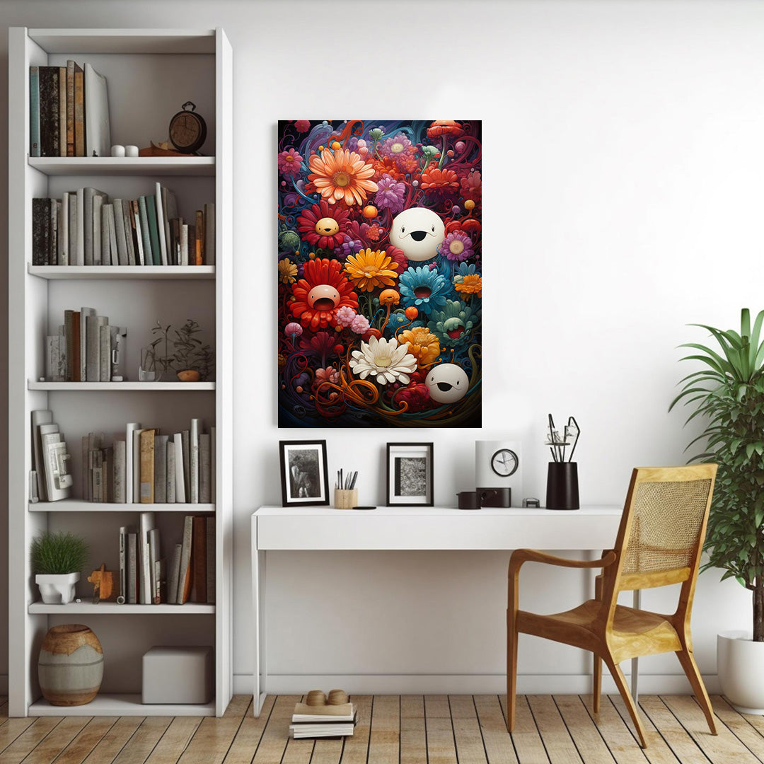 Floral Fantasy - Takashi Murakami Style | Art Canvas Poster