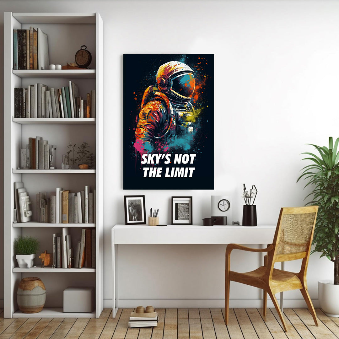 Cosmic Voyager: Astronaut in Abstract | Space Canvas Poster