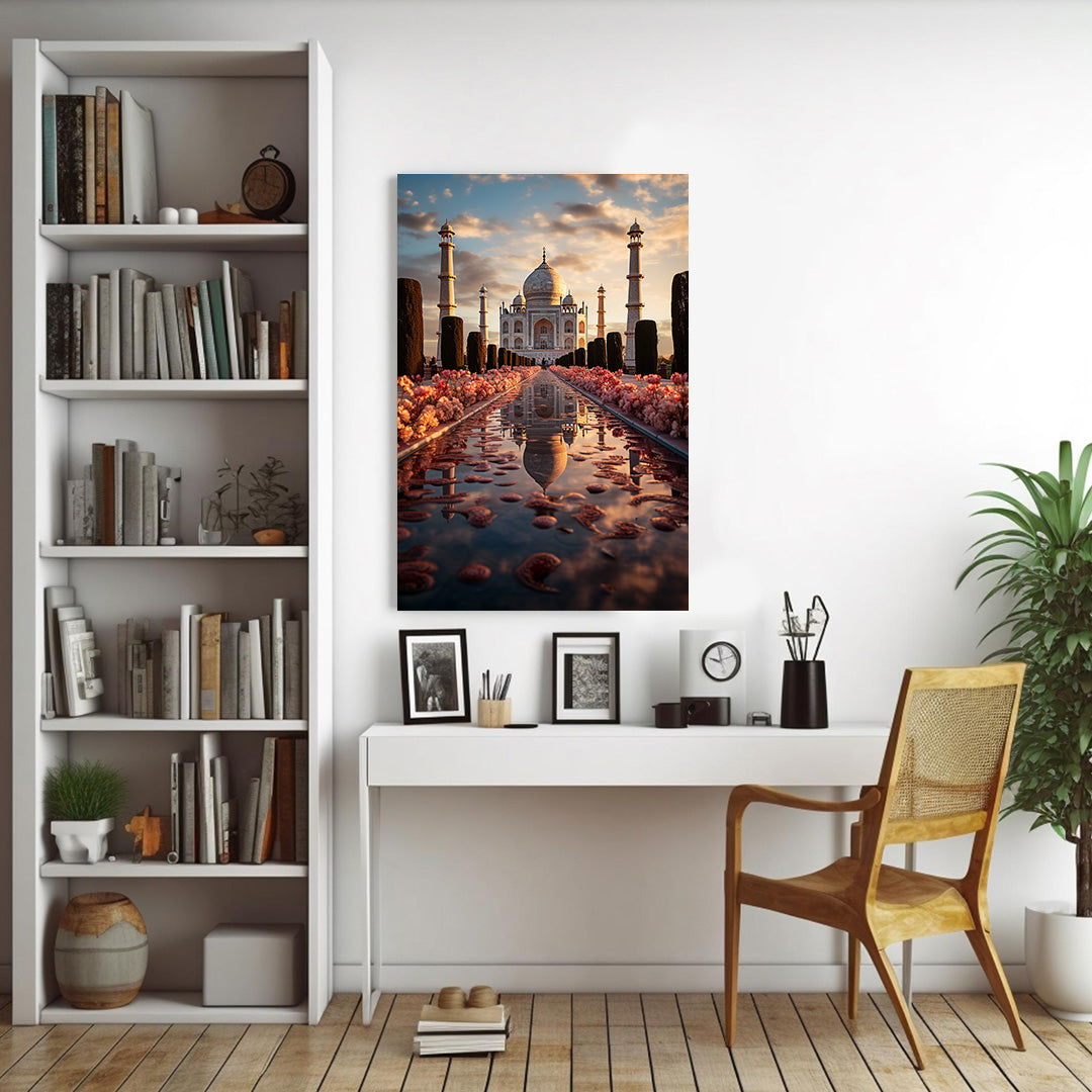 Taj Mahal Golden Hour | Travel Canvas Poster