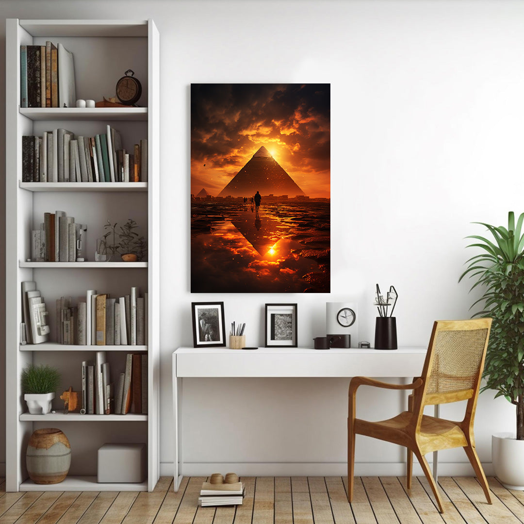 Golden Pyramid Sunset | Travel Canvas Poster