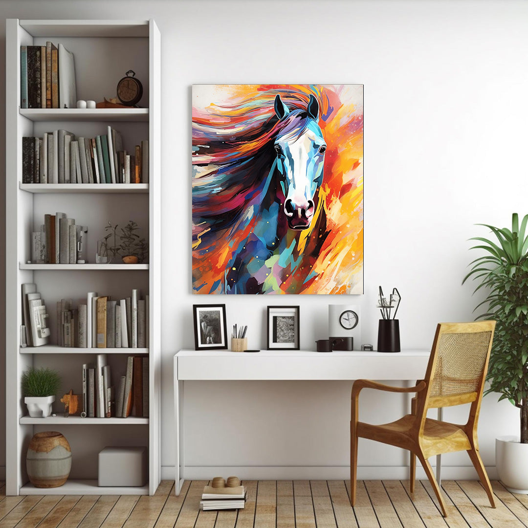 Vibrant Velocity: The Horse's Spirit | Animal Canvas Poster