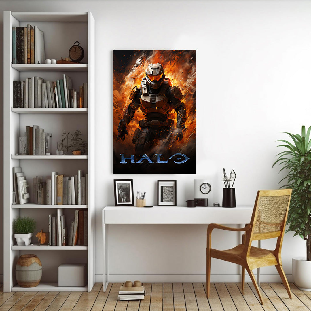 Halo: Master Chief's Blaze of Glory | Gaming Canvas Poster