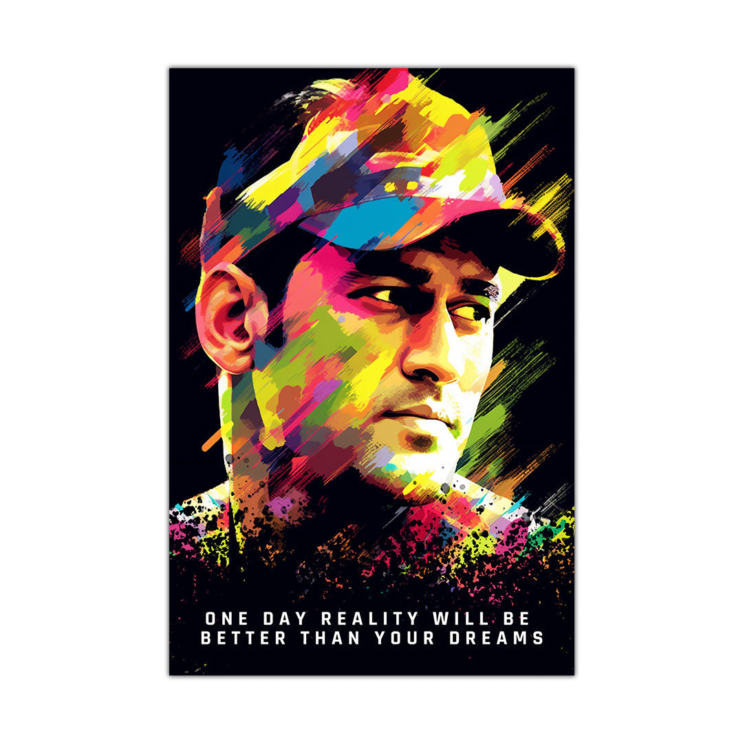 MS Dhoni: Colors of a Legend | Cricket Canvas Poster