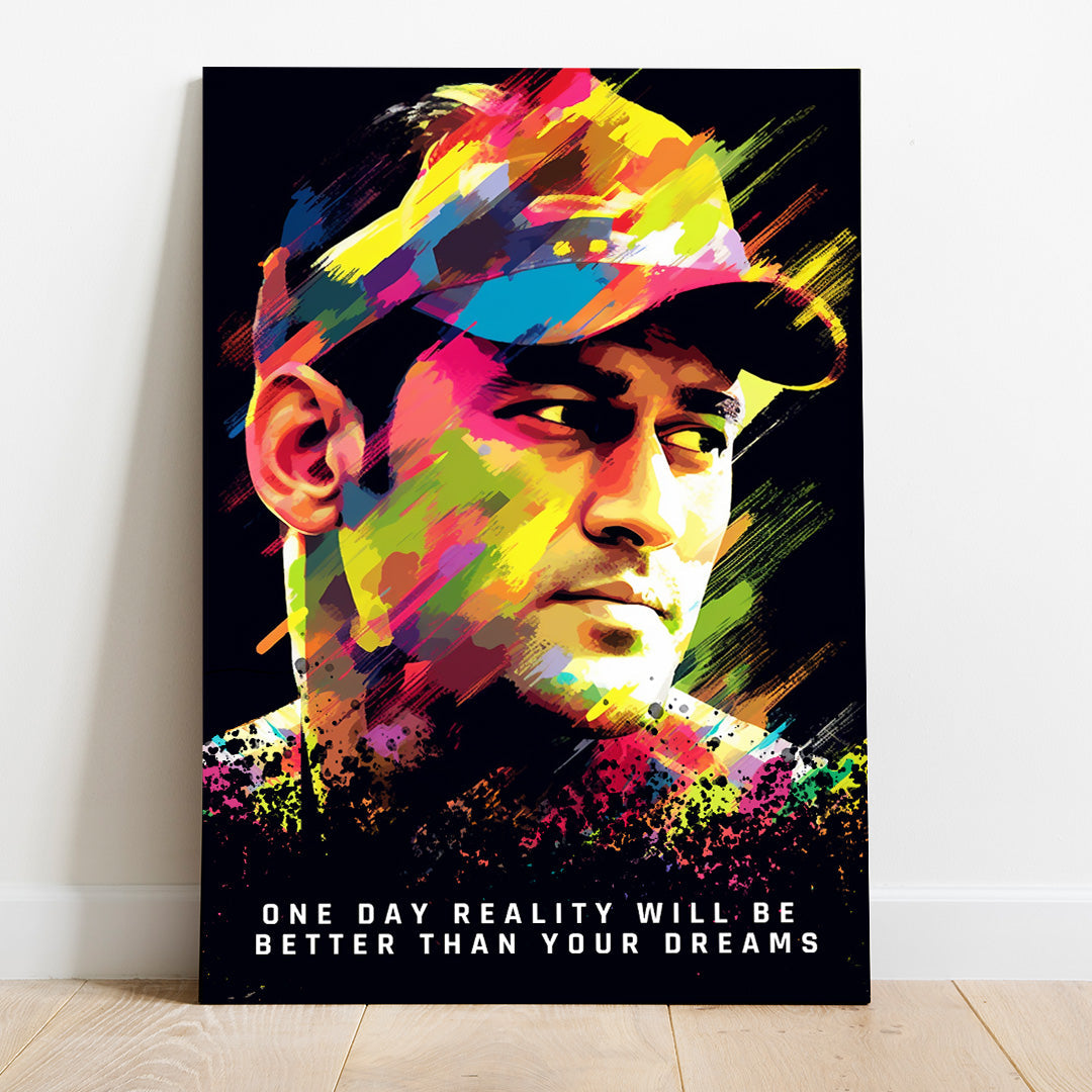 MS Dhoni: Colors of a Legend | Cricket Canvas Poster